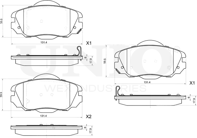 Колодки тормозные дисковые, комплект (Unio). Артикул BRP-20311