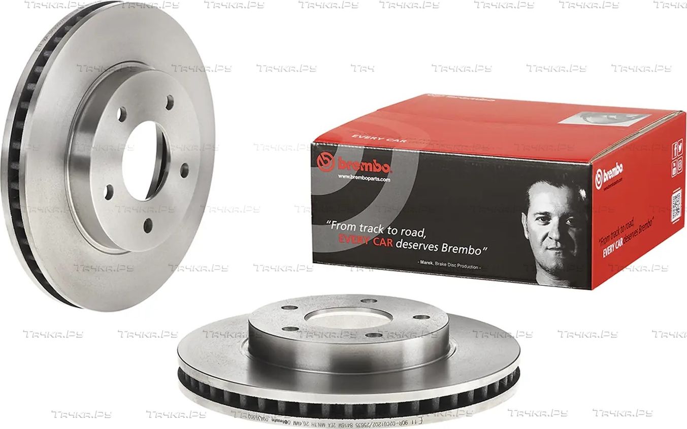 Тормозной диск Brembo передний для Mitsubishi L200 IV 2005-2015. Артикул 09.A303.10