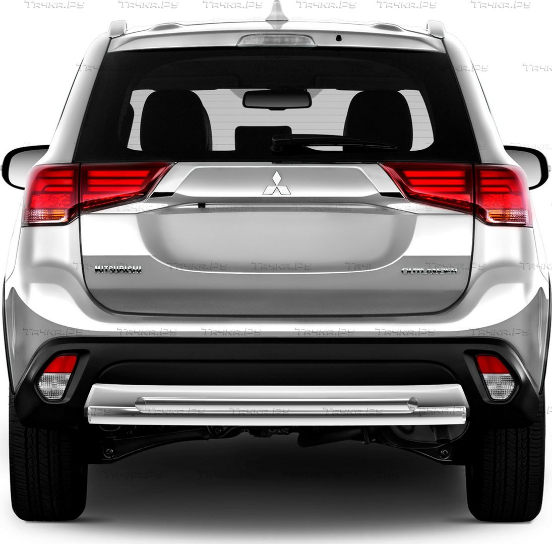 Защита Rival заднего бампера d57+d42 для Mitsubishi Outlander III рестайлинг 2018-2026. Артикул R.4015.001