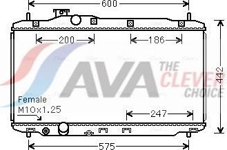 Радиатор охлаждения двигателя AVA ** CLEVER FIT ** для Honda Civic IX 2012-2016. Артикул HD2296
