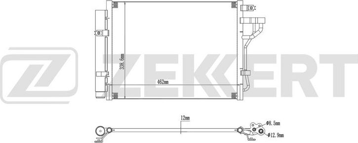 Радиатор кондиционера (конденсатор) Zekkert (алюминий / пластик). Артикул MK-3108