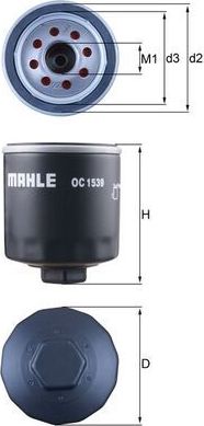 Масляный фильтр Mahle-Knecht. Артикул OC 1539