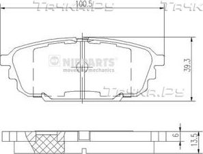 Тормозные колодки Nipparts задние для Mazda 323 VI (BJ) 1998-2004. Артикул J3613017
