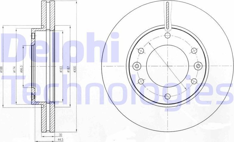Тормозной диск Delphi. Артикул BG4296