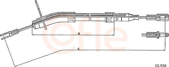 Трос ручника (тросик ручного тормоза) Cofle. Артикул 10.936