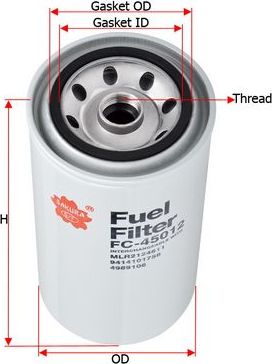 Топливный фильтр Sakura. Артикул FC-45012