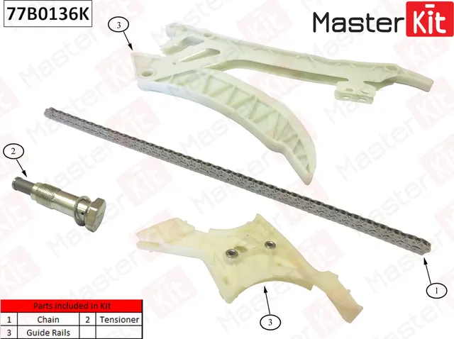 77B0136K Комплект цепи ГРМ BMW F10/F20/F21/F22/F30/F33/X3F25/X5 F15/ N20B20A 11-16 (без звездочек) (Master KIT) Master KIT. Артикул 77b0136k