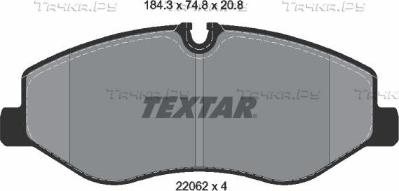 Тормозные колодки Textar Q+ передние для Mercedes-Benz Sprinter 906 2006-2026. Артикул 2206201