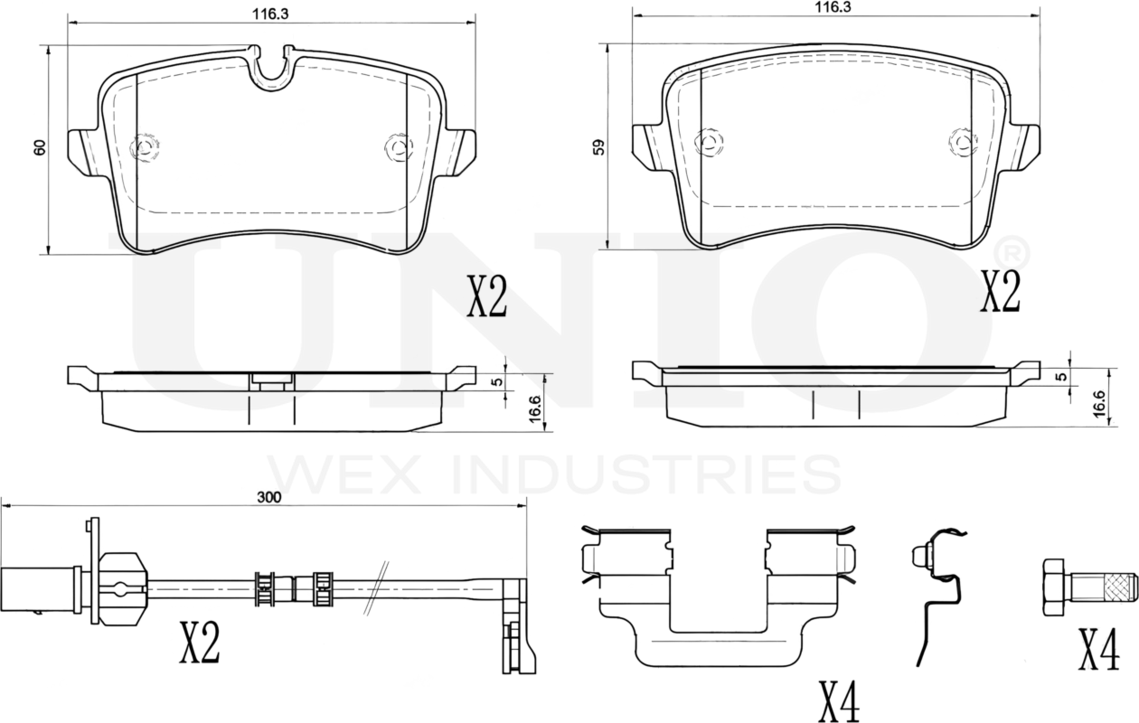 Колодки тормозные диск. задние Audi A8 III 10- (Unio). Артикул BRP-20255
