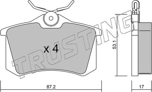 Тормозные колодки Trusting. Артикул 102.1