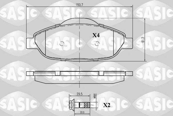 Тормозные колодки Sasic. Артикул 6210003