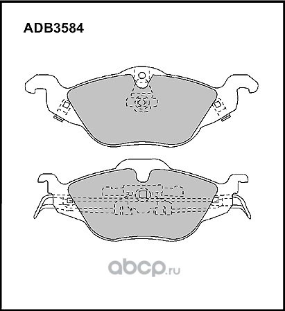 Колодки тормозные дисковые | перед | (Allied Nippon). Артикул ADB3584