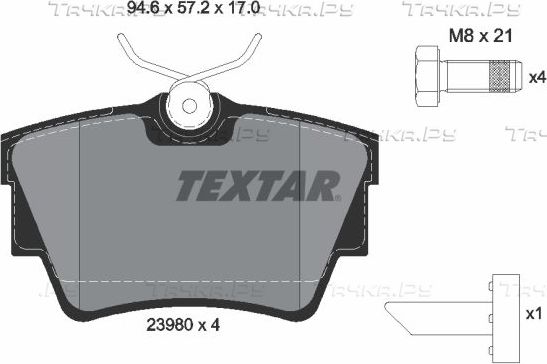 Тормозные колодки Textar Q+ задние для Nissan Primastar I 2001-2014. Артикул 2398001