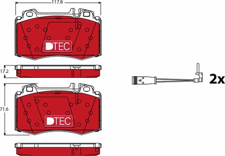 Тормозные колодки TRW DTEC COTEC. Артикул GDB1543DTE