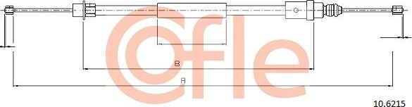 Трос ручника (тросик ручного тормоза) Cofle. Артикул 92.10.6215