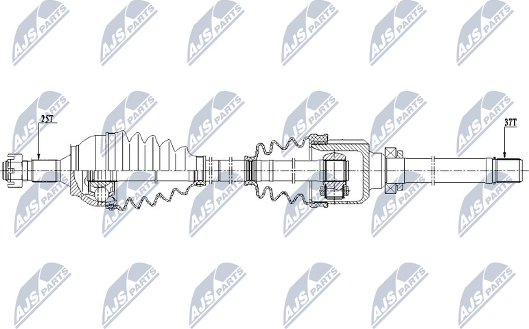 Полуось (привод в сборе, приводной вал) NTY. Артикул NPW-CT-081