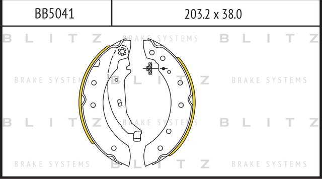 Колодки тормозные барабанные CITROEN SAXO, XSARA, ZX 1991-/RENAULT LOGAN, CLIO I (Blitz). Артикул BB5041