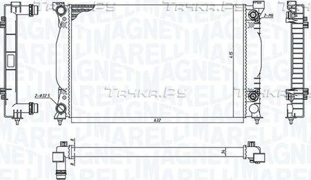 Радиатор охлаждения двигателя Magneti Marelli для Audi A6 II (C5) 2001-2005. Артикул 350213196600