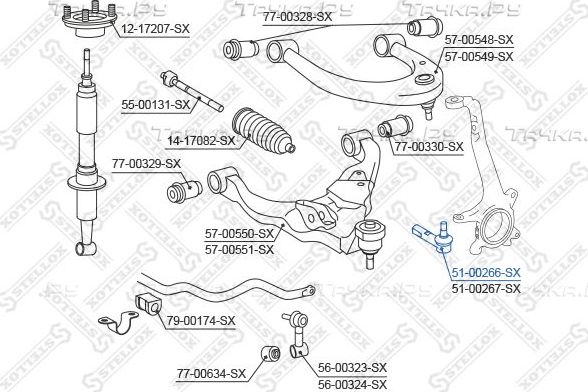 Наконечник рулевой тяги Stellox. Артикул 51-00266-SX