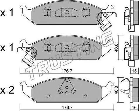 Тормозные колодки Trusting передние для Dodge Stratus I 1995-2000. Артикул 364.0
