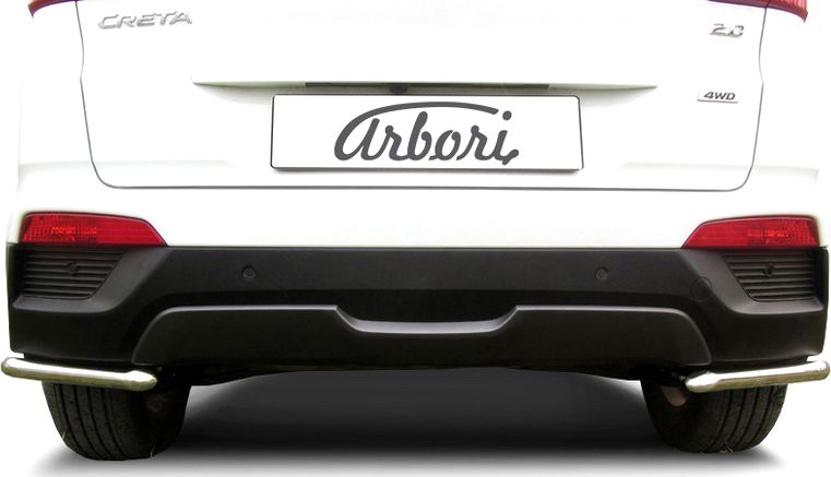 Защита Arbori заднего бампера уголки d42 для Hyundai Creta 4WD 2016-2021. Артикул AFZDAHCRET4WD13