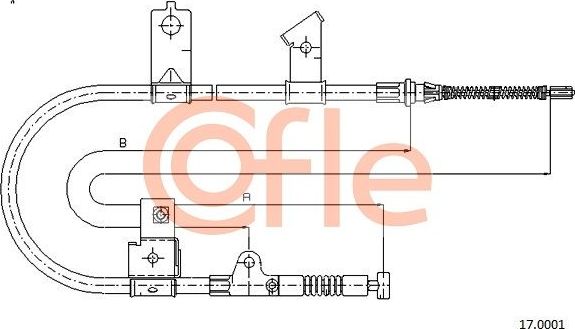 Трос ручника (тросик ручного тормоза) Cofle. Артикул 17.0001