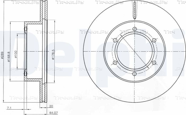 Тормозной диск Delphi передний для Toyota Hilux VI 1995-2005. Артикул BG2495