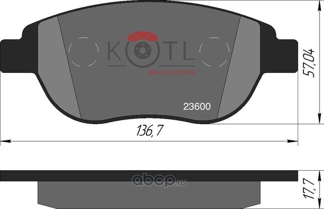 Колодки тормозные дисковые передние к-т CITROEN C4/BERLINGO/FIAT DOBLO/PEUGEOT 307 (Kotl). Артикул 1464kt