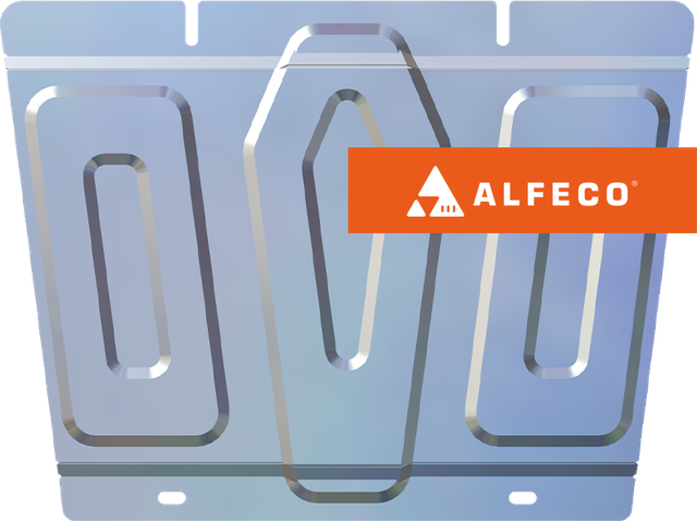 Защита алюминиевая Alfeco (4 мм) для редуктора переднего моста Changan Hunter Plus 2023-2026. Артикул ALF.57.18AL4