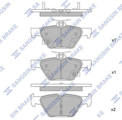 Тормозные колодки Sangsin Hi-Q. Артикул SP1879