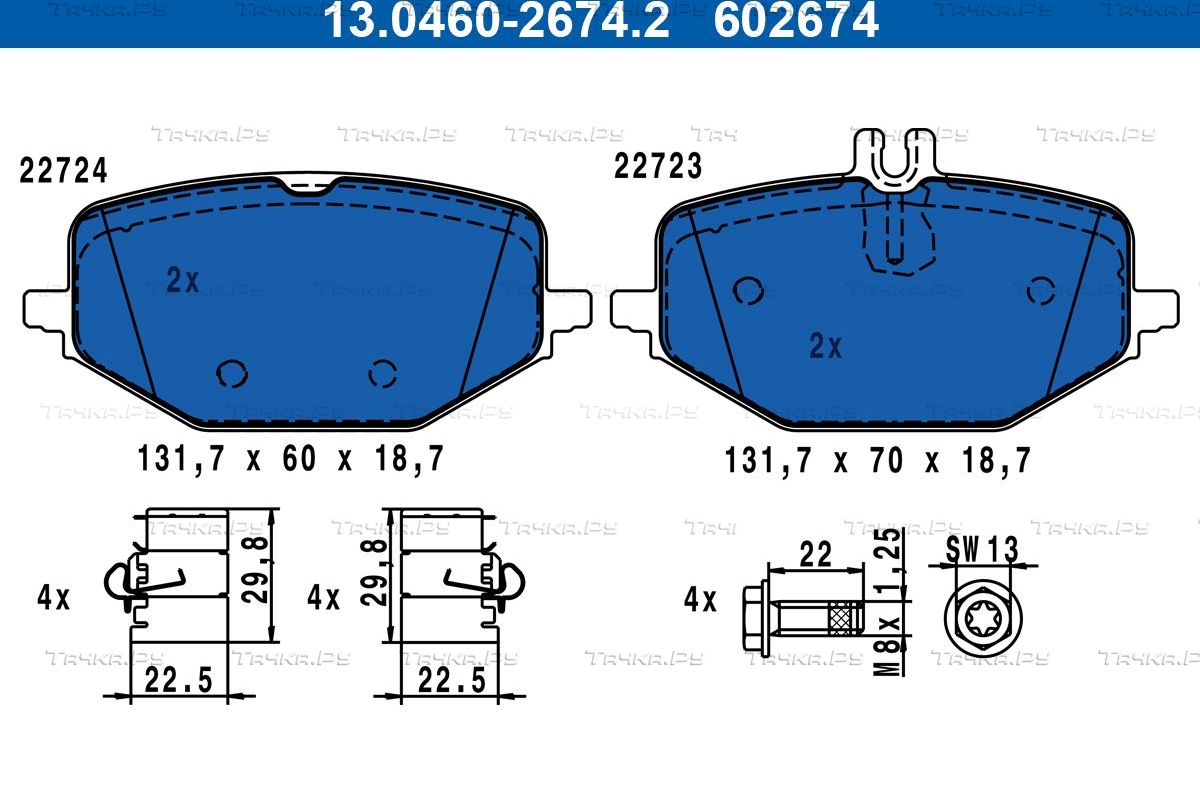Тормозные колодки ATE. Артикул 13.0460-2674.2