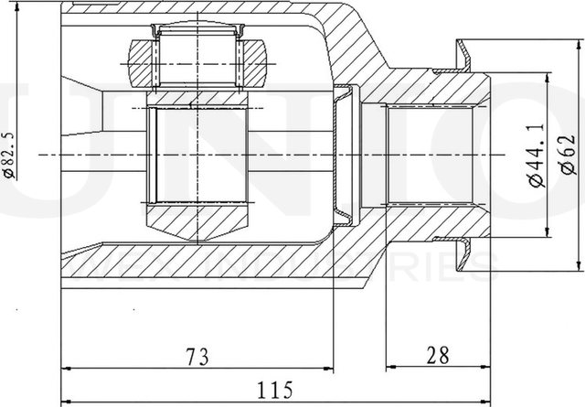 ШРУС внутренний (Unio). Артикул CVJ-30050