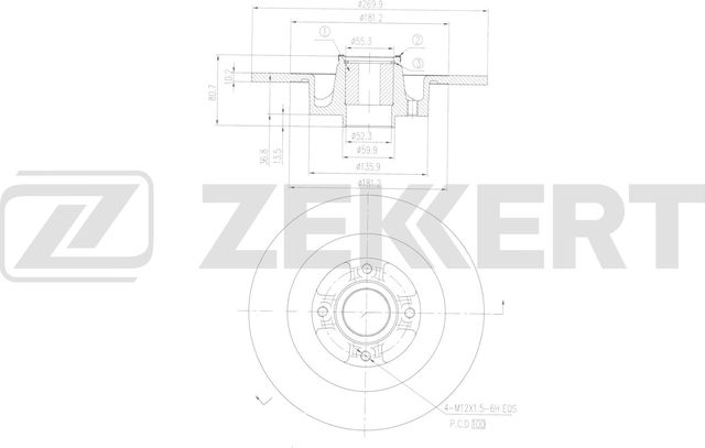 Тормозной диск Zekkert. Артикул BS-6647