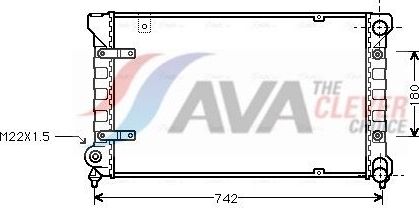 Радиатор охлаждения двигателя AVA. Артикул STA2019