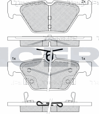 Тормозные колодки Icer для Subaru WRX I 2013-2026. Артикул 182242