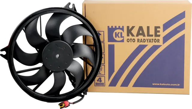 Электровентилятор радиатора для а/м Peugeot 206 (00-) A/C с кожухом (Kale). Артикул 419600