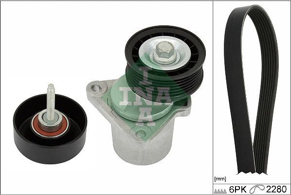 Приводной ремень поликлиновой с роликами (комплект) Ina. Артикул 529 0398 10