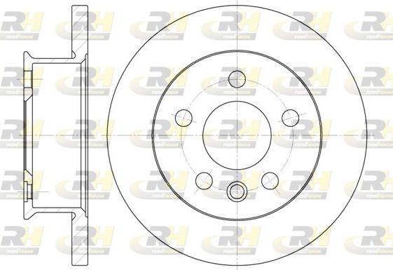 Тормозной диск RoadHouse передний для Volkswagen Transporter T4 1990-2003. Артикул 6414.00