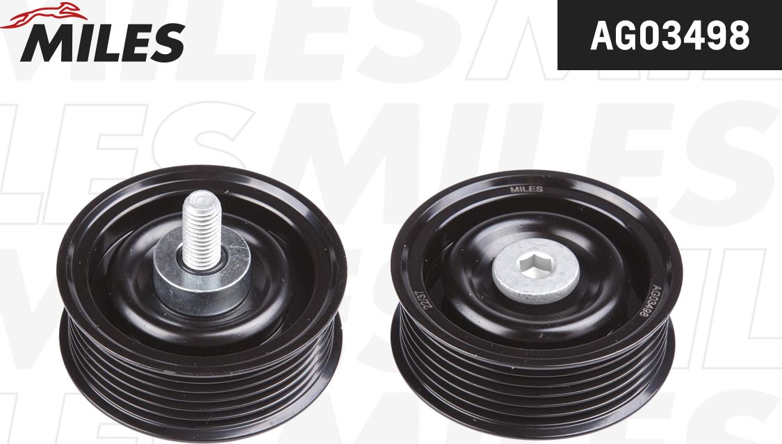 Направляющий (ведущий) ролик приводного поликлинового ремня Miles (Металл). Артикул AG03498