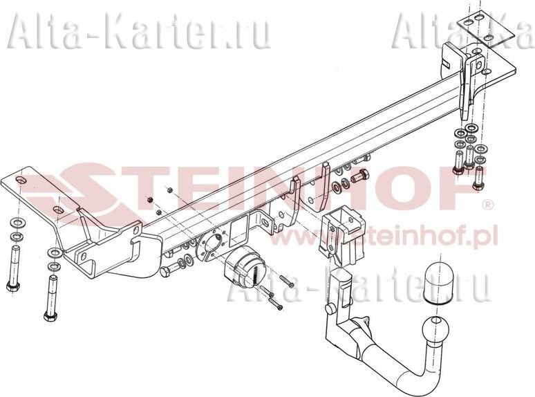 Фаркоп Steinhof для Land Rover Range Rover Evoque I 2011-2018. Быстросъемный крюк. Артикул L-113