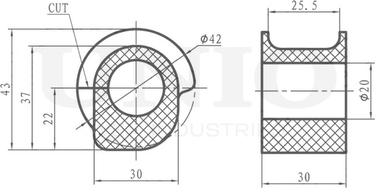 Втулка стабилизатора (Unio). Артикул RMP-10255