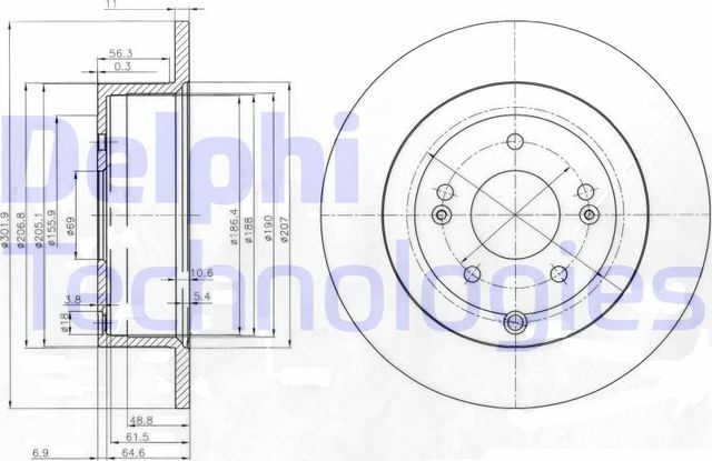 Тормозной диск Delphi. Артикул BG4136