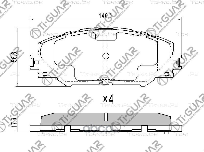 Тормозные колодки (TI-Guar). Артикул TG732C