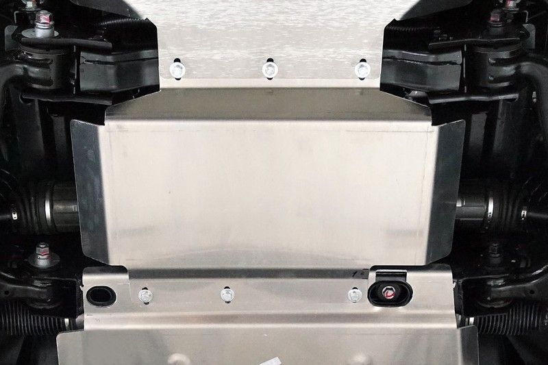 Защита алюминиевая ТСС (4 мм) для картера и переднего редуктора Kia Mohave I рестайлинг 2 2020-2026. Артикул ZKTCC00463