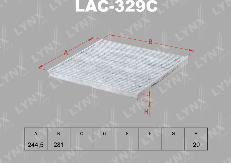 Салонный фильтр LYNXauto. Артикул LAC-329C