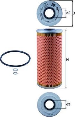 Масляный фильтр Mahle. Артикул OX 121D