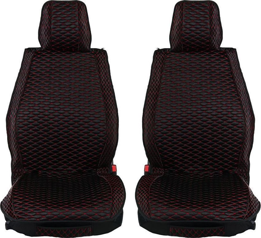 Накидки Seintex каркасные Ultra со вставкой с рисунком ромб на сидения, цвет Черно-красный. Артикул 317850