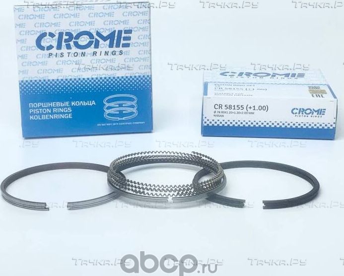 Комплект поршневых колец на 4 цил. +100 HR16DE (Crome). Артикул CR58155100