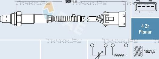 Лямбда-зонд (кислородный датчик) FAE для Volvo XC70 I 2000-2007. Артикул 77234