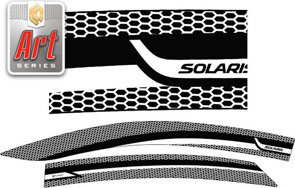 Дефлекторы СА Пластик для окон (Серия "Art" серебро) Hyundai Solaris II 2017-2026. Артикул 2010032712626